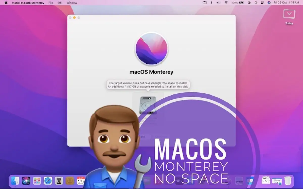 how much is mac os space